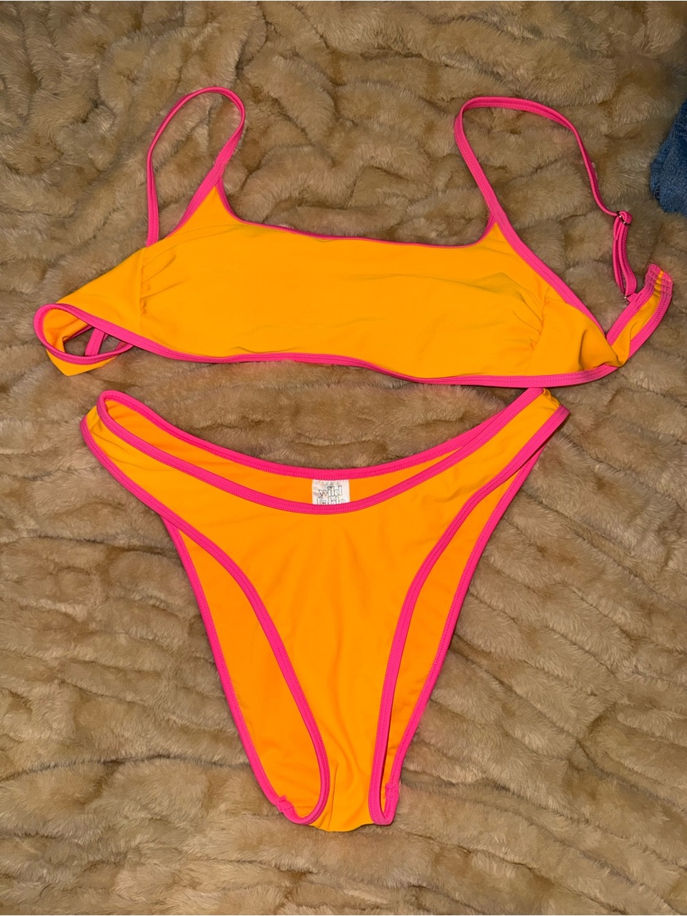 wild fable Neon Orange Bikini with Hot Pink Trim